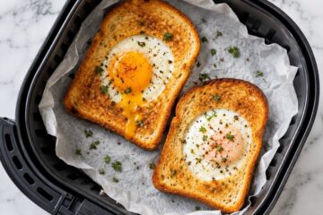 air fryer eggs in a basket