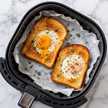 air fryer eggs in a basket