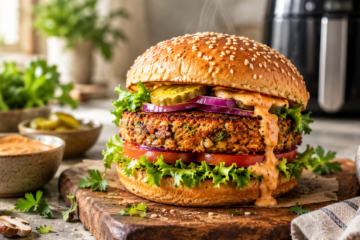 air fryer tofu burger